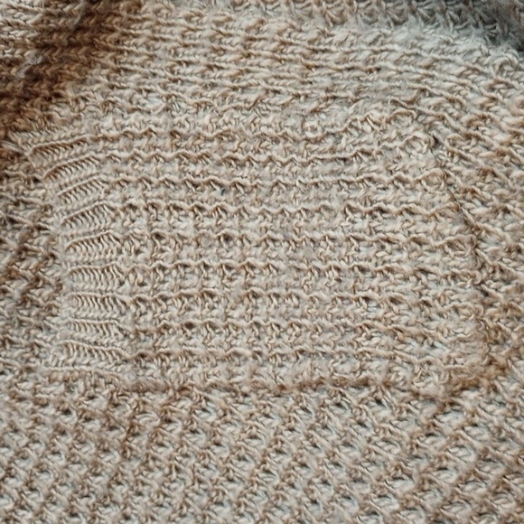 Love Stitch Womens Cardigan Sz OS Wool Blend Brown Neutral Knit Short Sleeve - Picture 4 of 4